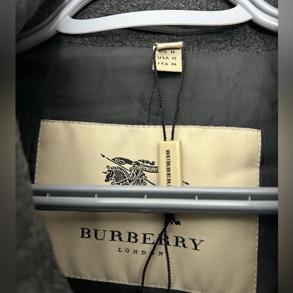 Burberry Gray Long Peacoat (Size 12) - Picture 4 of 8